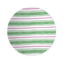 Tennis Grass Green and Peony Pink Painted Stripe Ornamental Bowl