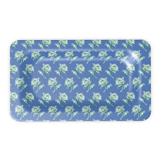 Watercolor Woodblock Tray Front View in Cloudless
