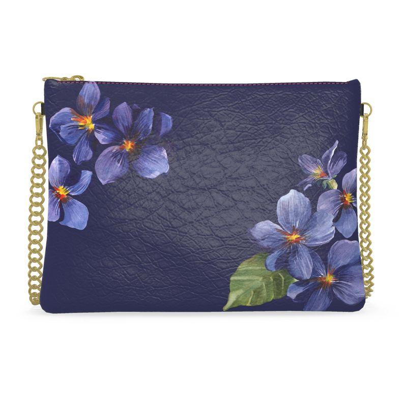 'Violets Are Blue' Leather Crossbody Purse