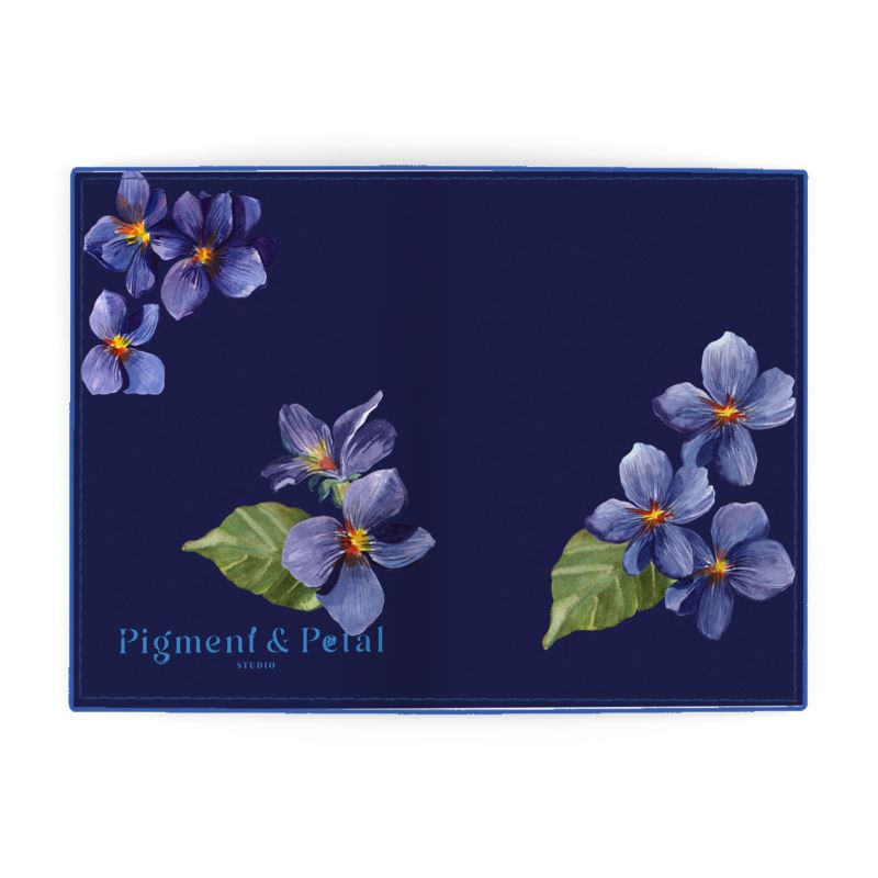Violets Are Blue Leather Passport Cover