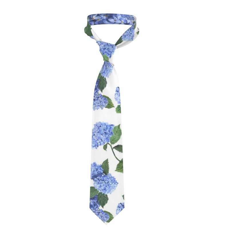 Something Blue Hydrangea Silk Tie