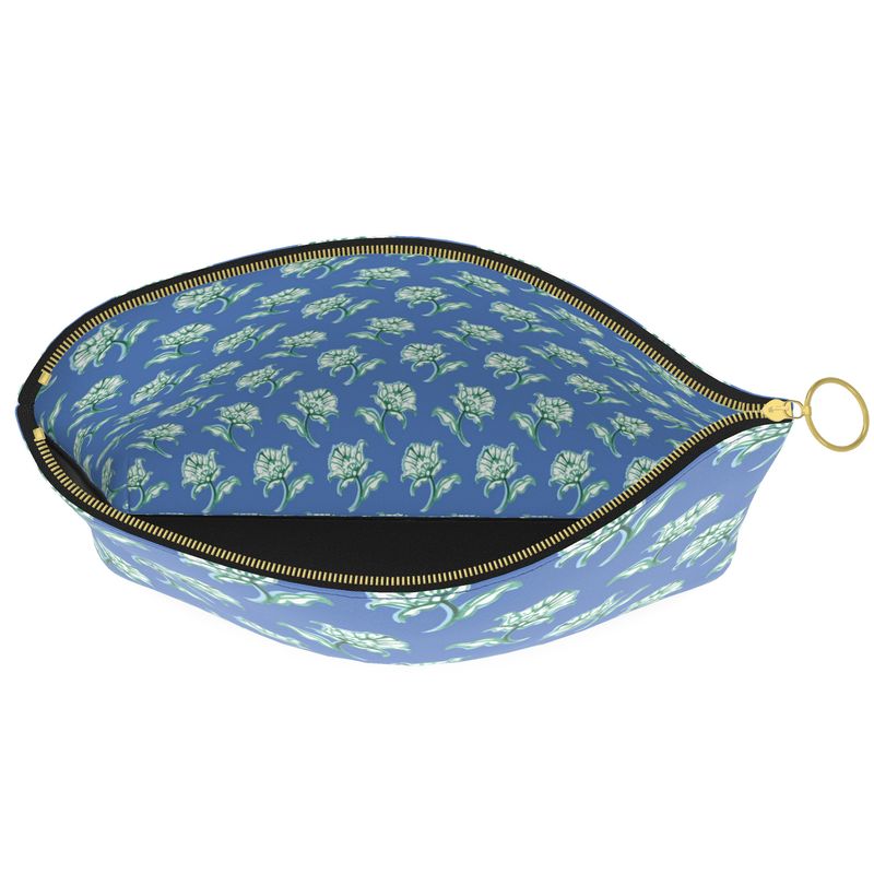 Watercolor Woodblock Leather Clutch