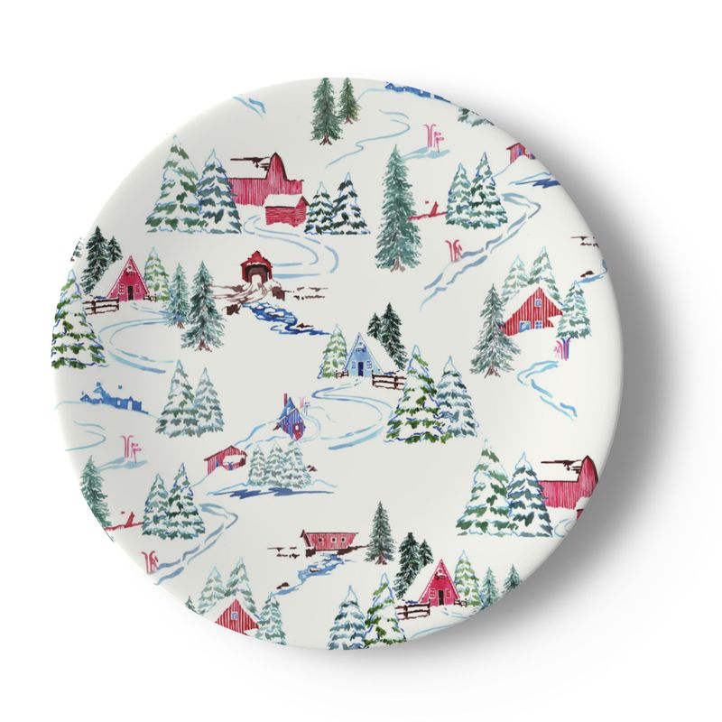 Ski Chalet China Plate Set