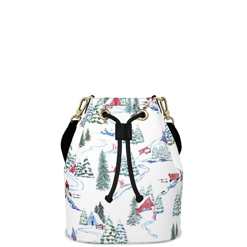 Ski Chalet Leather Bucket Bag