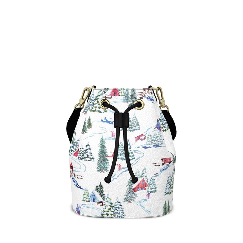 Ski Chalet Leather Bucket Bag