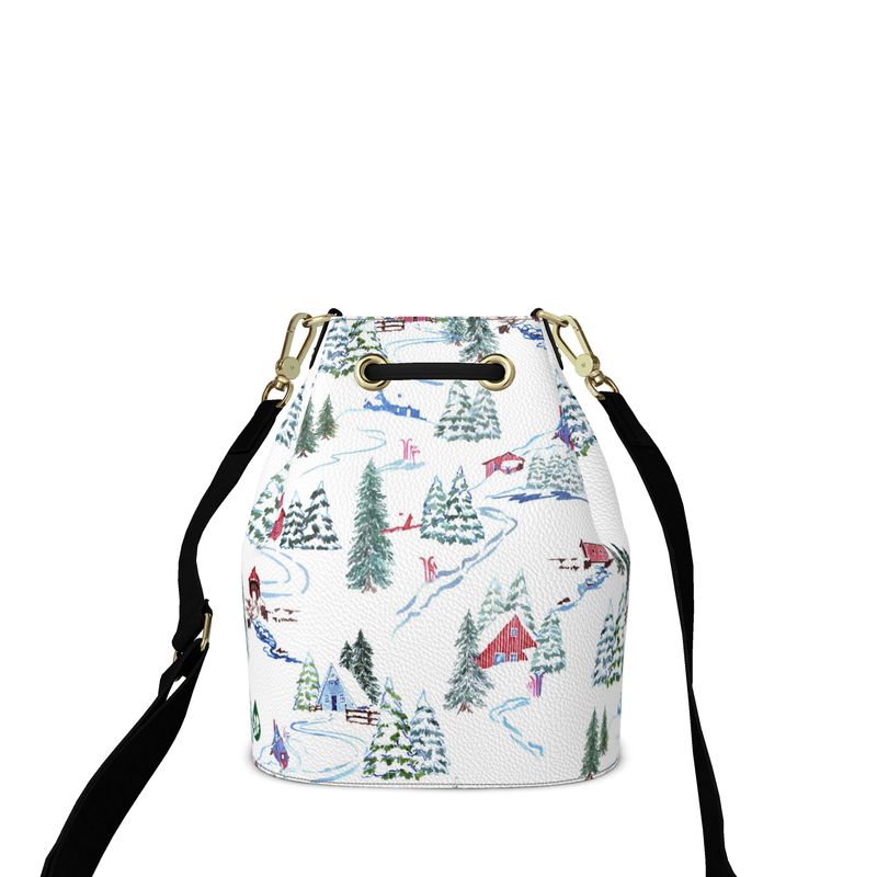 Ski Chalet Leather Bucket Bag