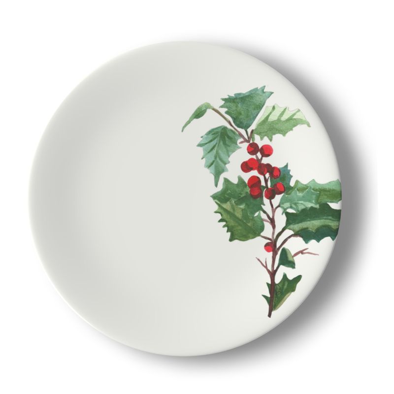 Winter Berries Bone China Salad Plate Set (8)