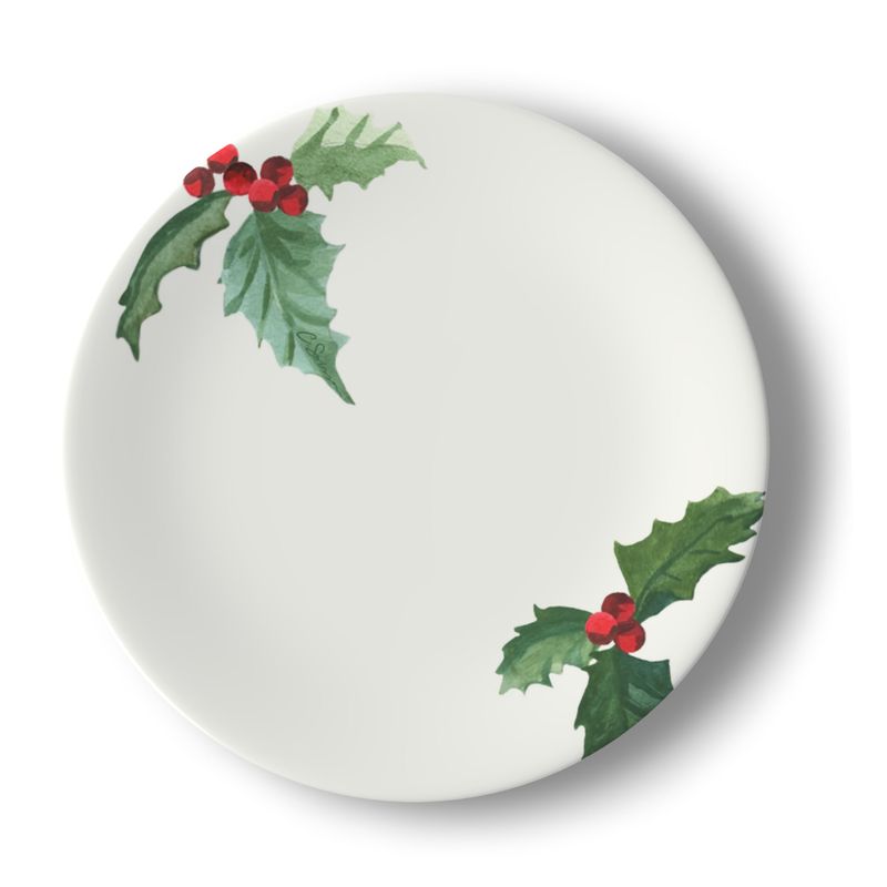 Winter Berries Bone China Salad Plate Set (8)