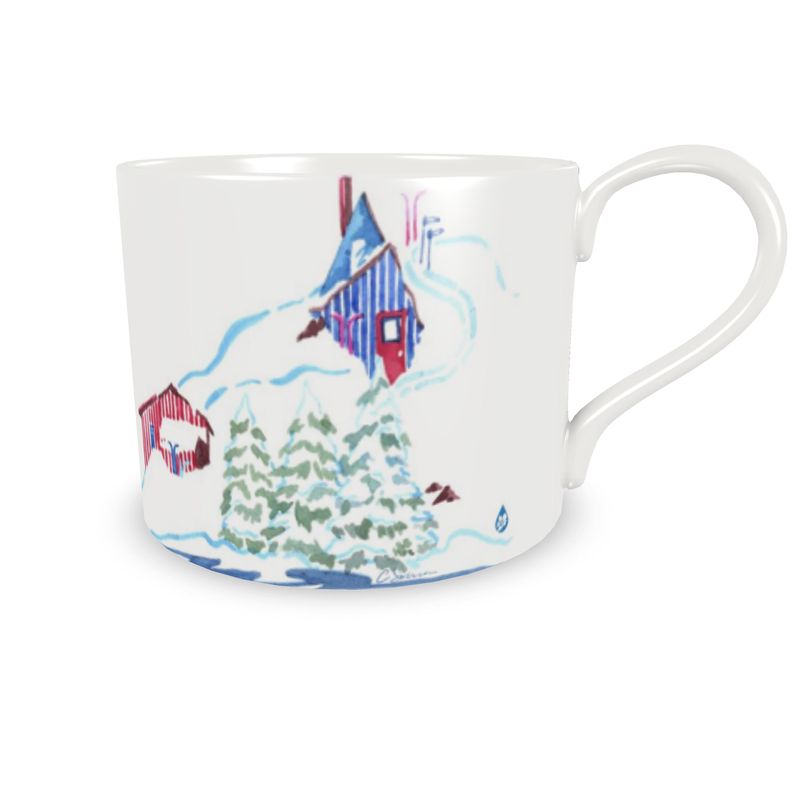Ski Chalet Bone China Mug & Saucer