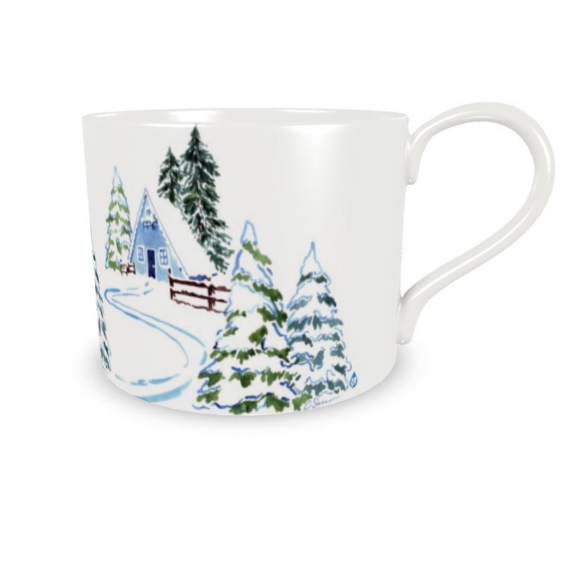 Ski Chalet Bone China Mug & Saucer