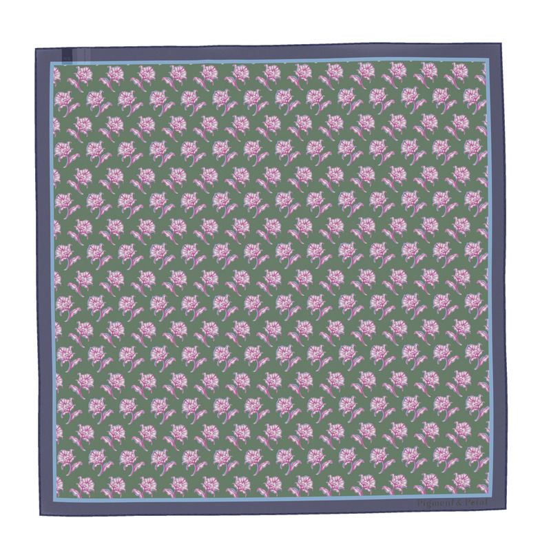 Watercolor Woodblock Silk Scarf