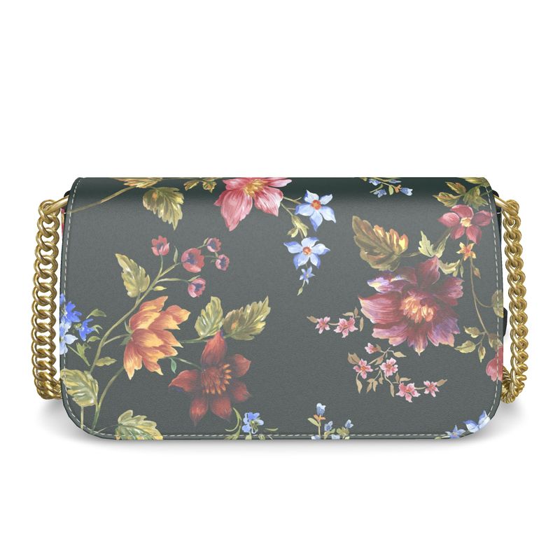 Midnight Bloom Crossbody Flap Bag