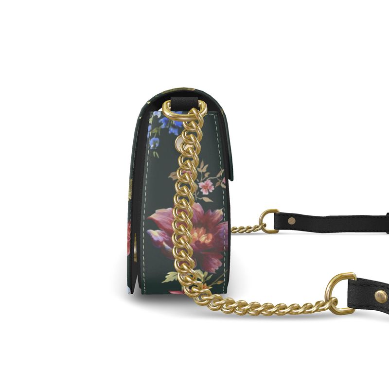 Midnight Bloom Crossbody Flap Bag