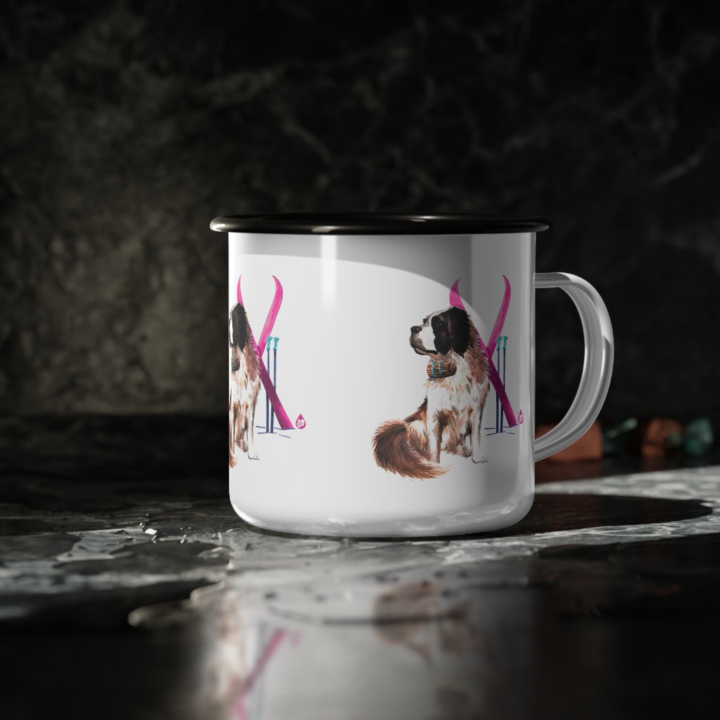 Snow Dog Enamel Camp Cup
