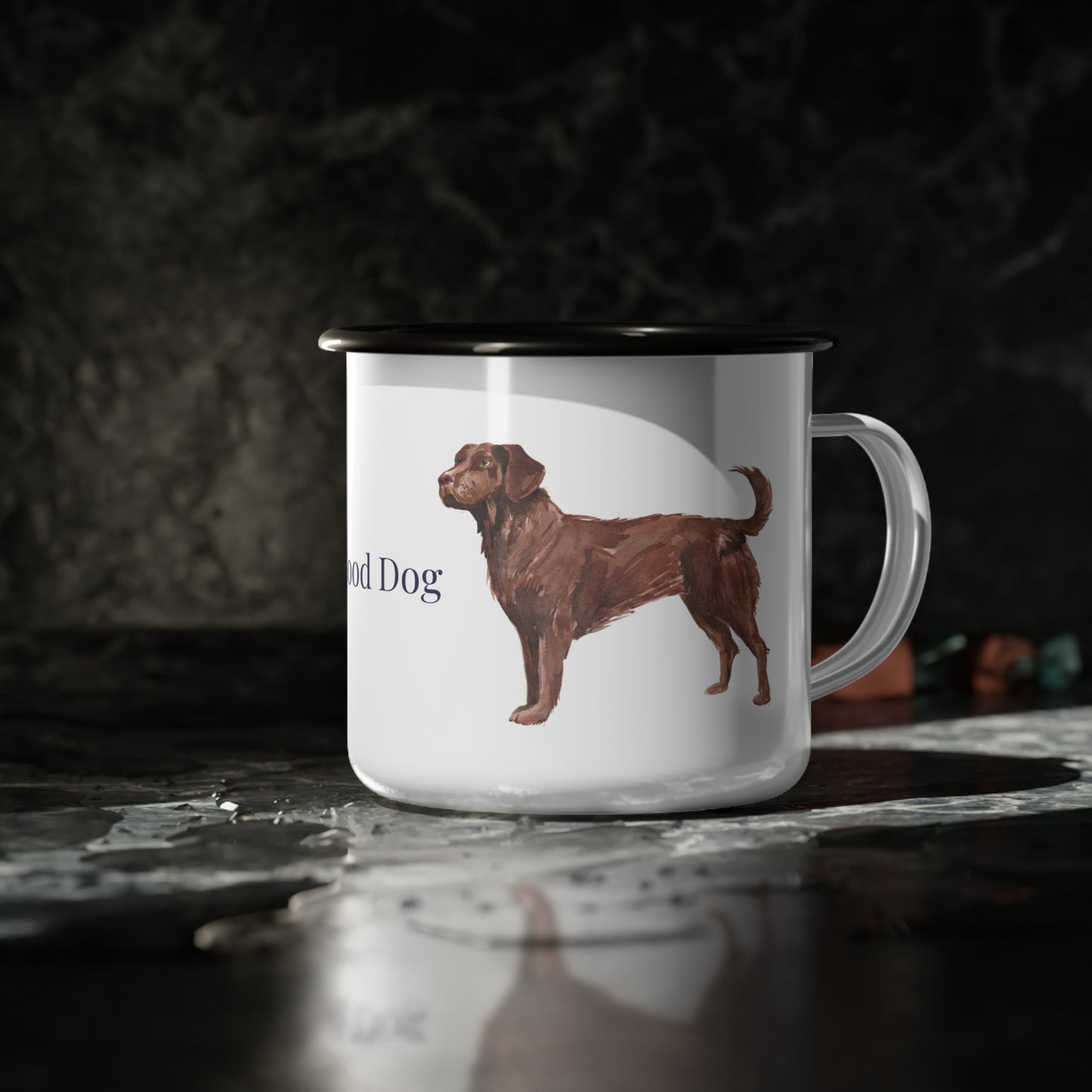 Fall Good Dog Enamel Camp Cup