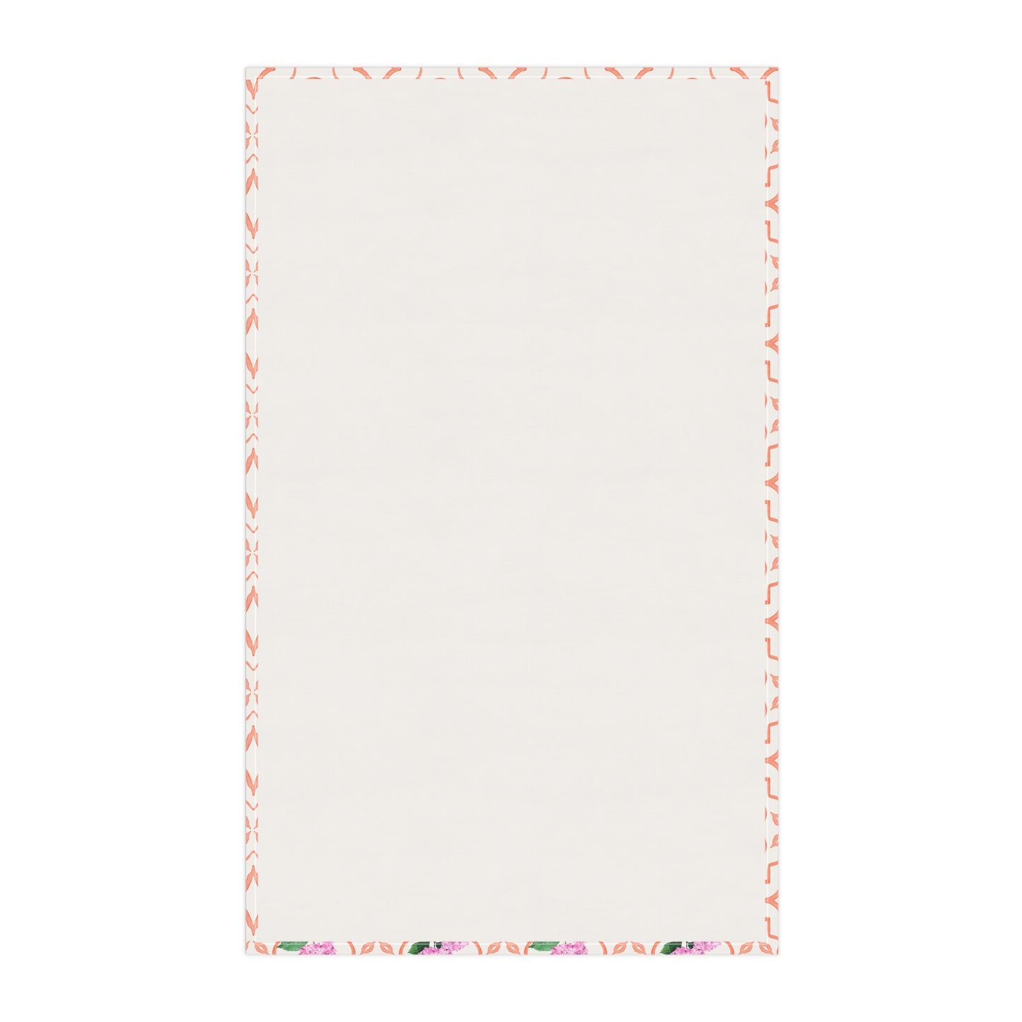 Garden Trellis Kitchen Towel hanging on dish towel back view in Sherbert Orange Colorway