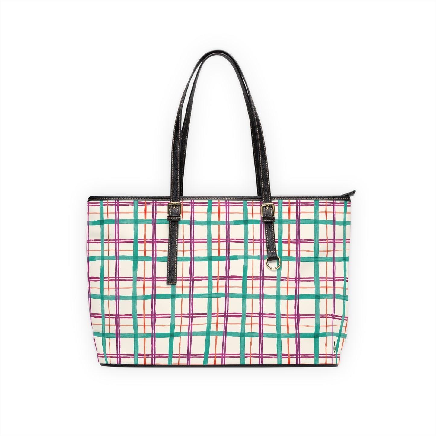 Alpine Plaid Vegan Leather Shoulder Bag