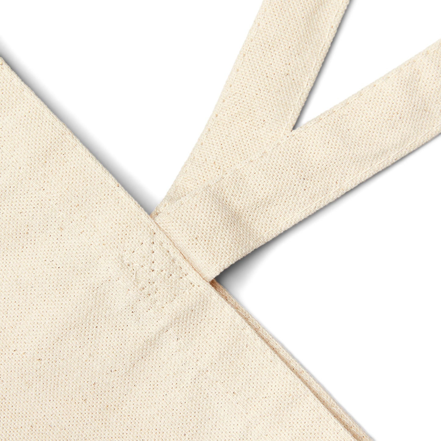 Close up view of Tote Bag Handles-Natural Canvas Fabric