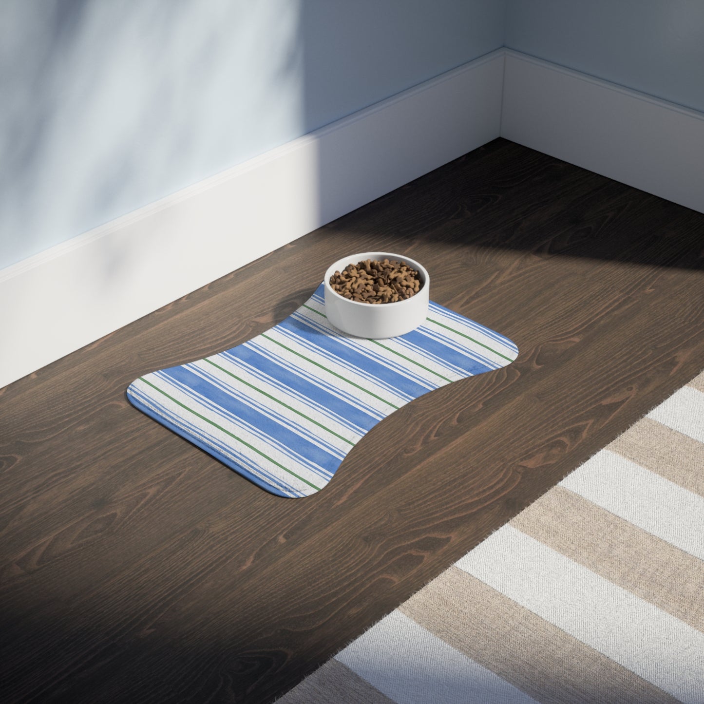 Painted Stripe Dog Bowl Mat