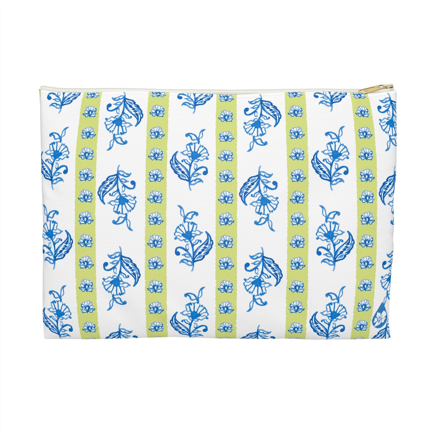 Watercolor Woodblock Striped Pouch