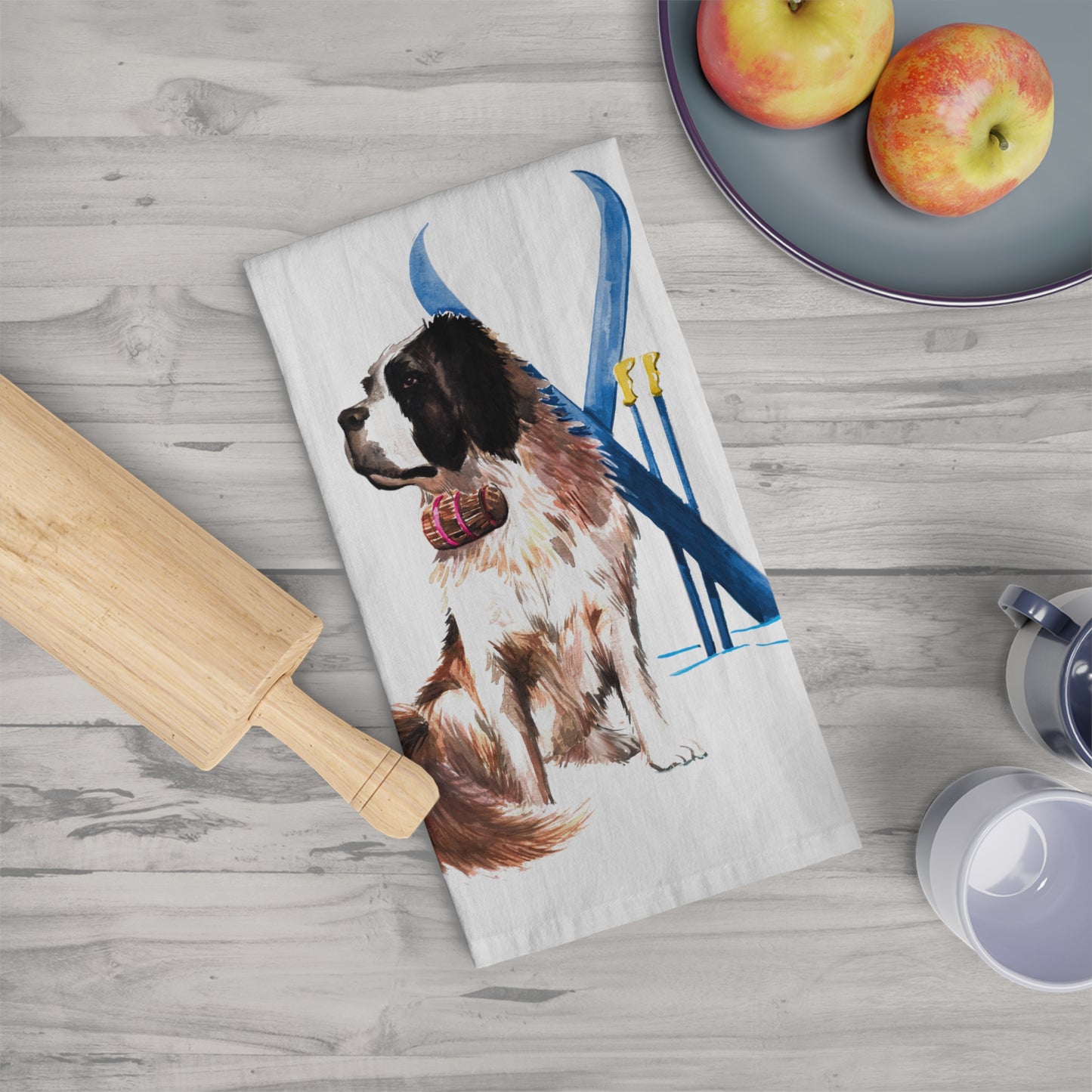 Snow Dog Tea Towel