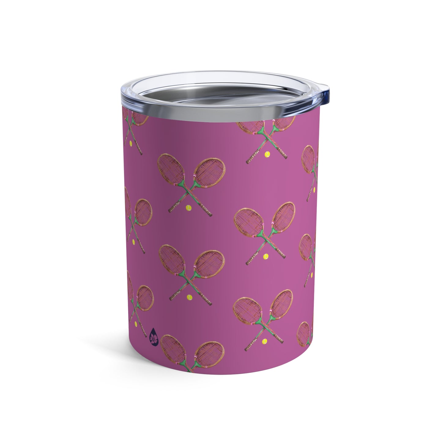 Side View of Match Point Tennis Tumbler In Peony Pink Colorway