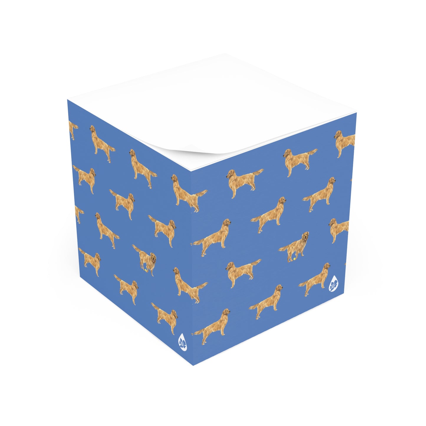 Good Dog Sticky Note Cube Side View in Cloudless Blue