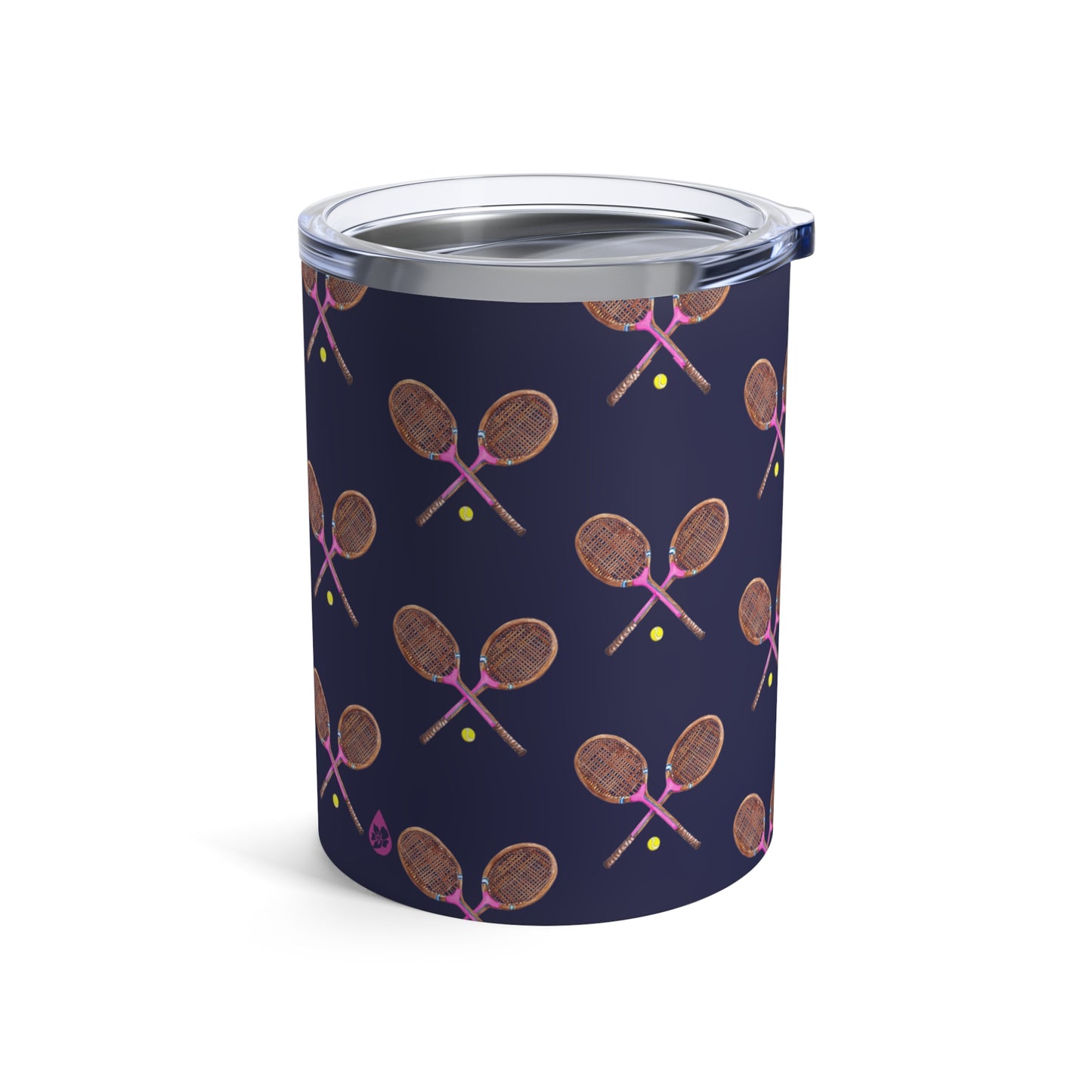 Side View of Match Point Tennis Tumbler In Twilight Navy Colorway
