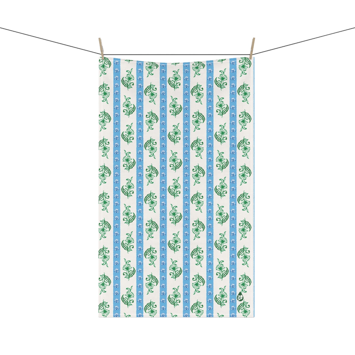 Woodblock Striped Kitchen Towel