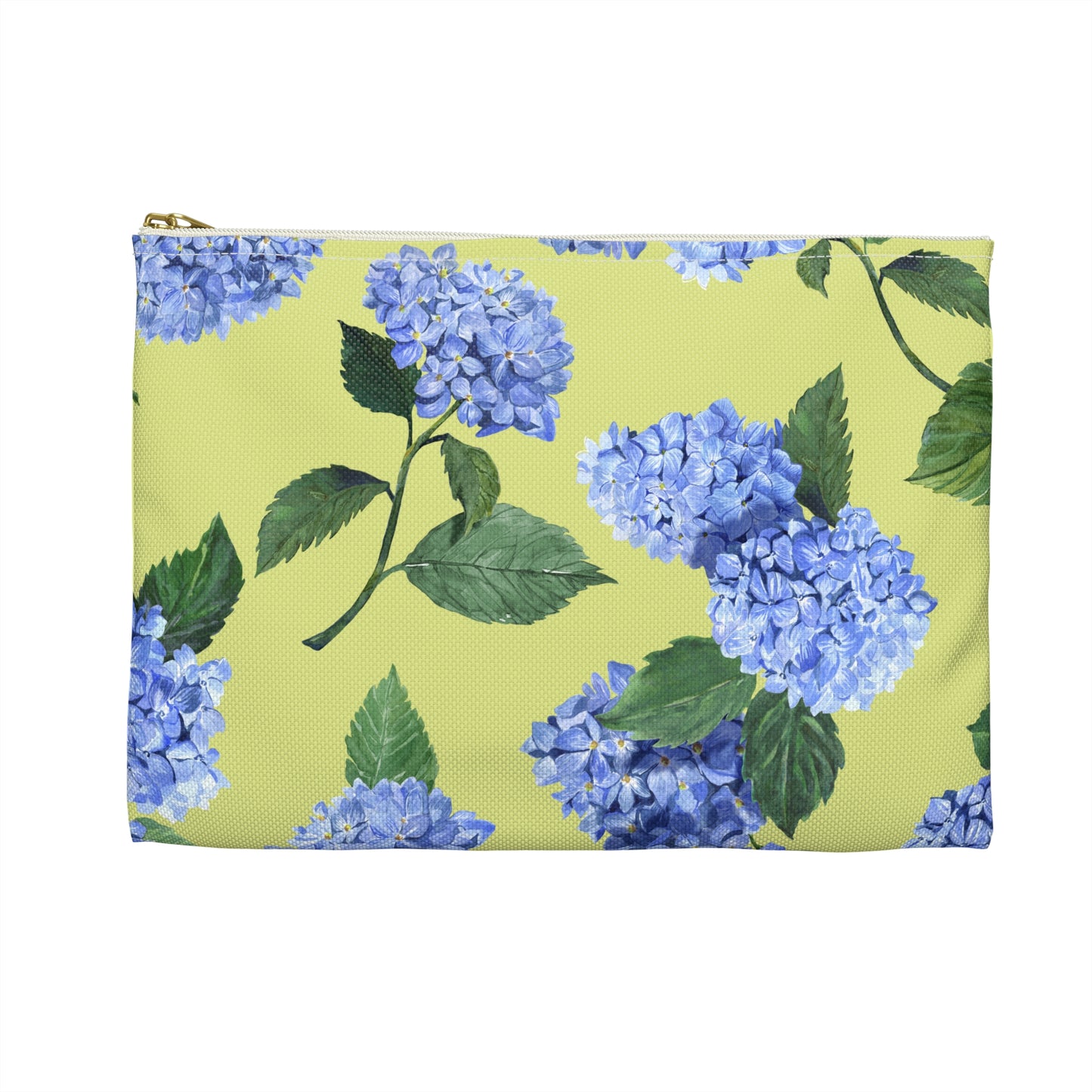 Back view of size small Hydrangea Travel or makeup pouch in Honeydew Lime