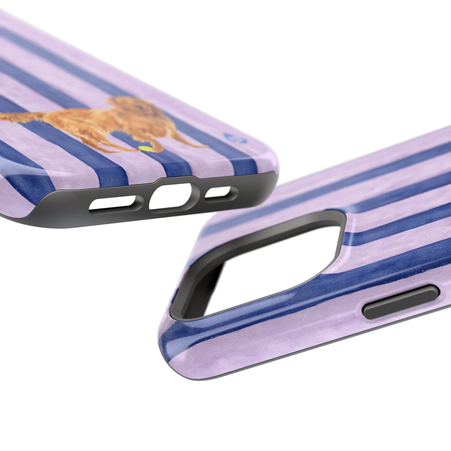Good Dog Purple and Blue Striped Phone Case Iphone 15 Pro