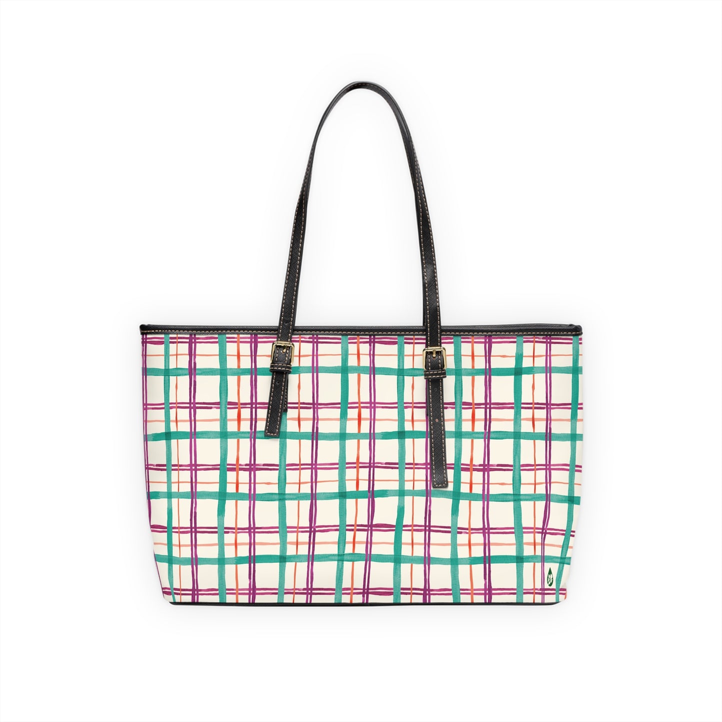 Alpine Plaid Vegan Leather Shoulder Bag