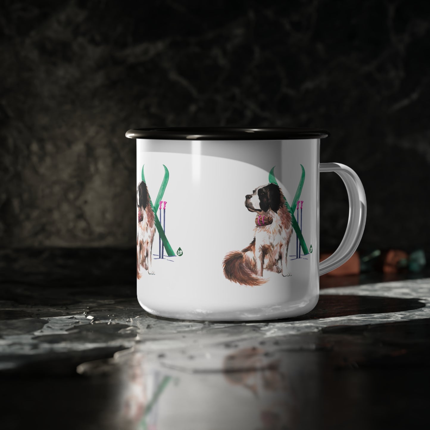 Snow Dog Enamel Camp Cup