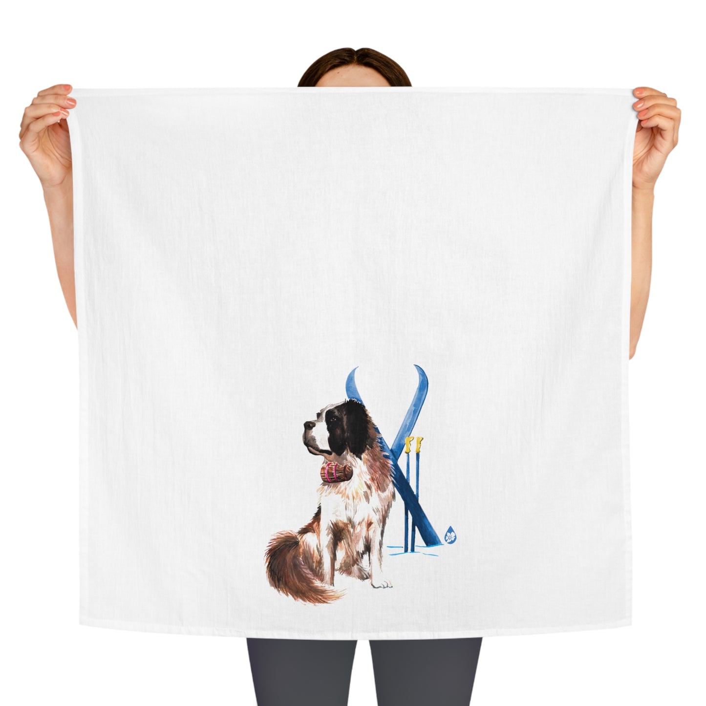Snow Dog Tea Towel