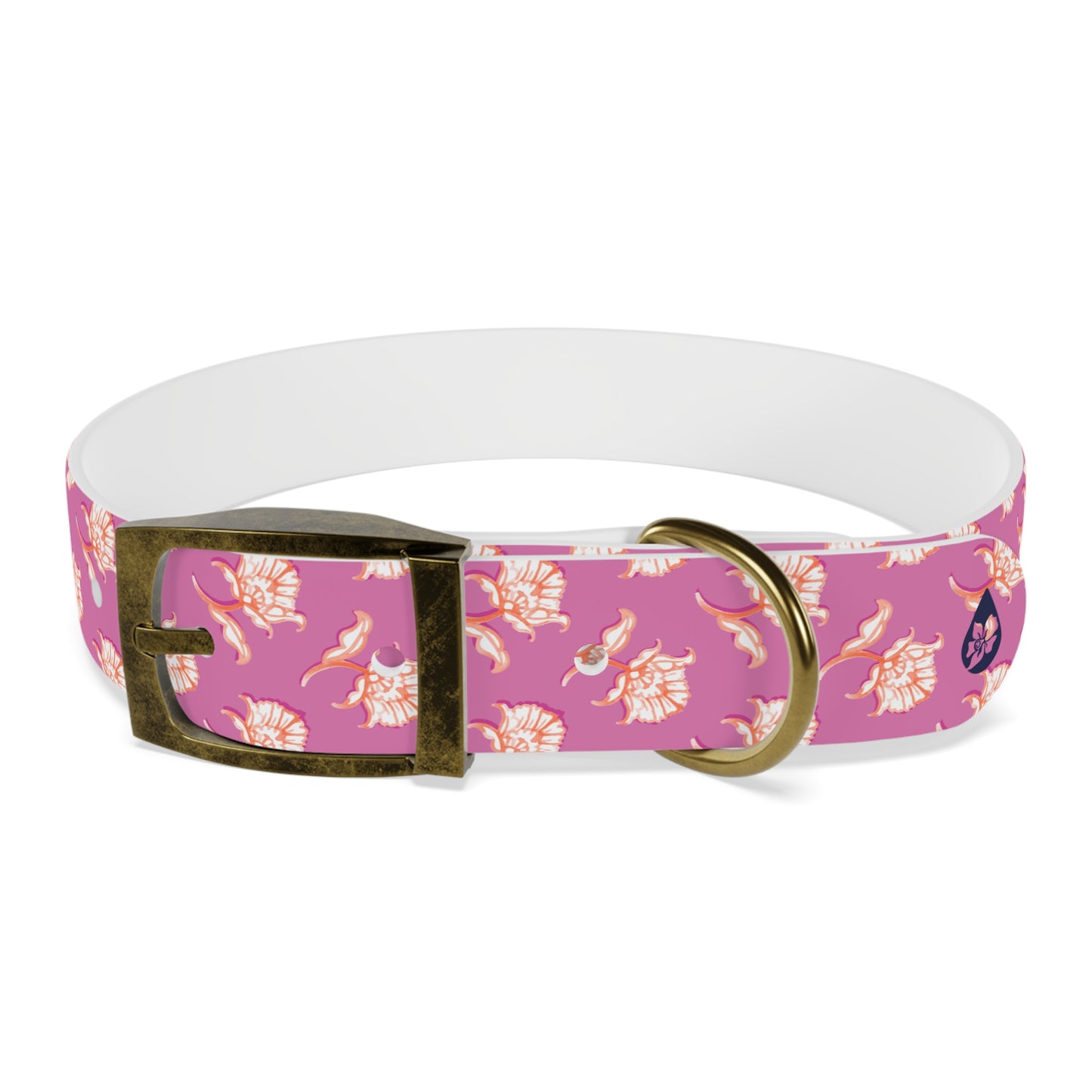 Watercolor Woodblock Dog Collar