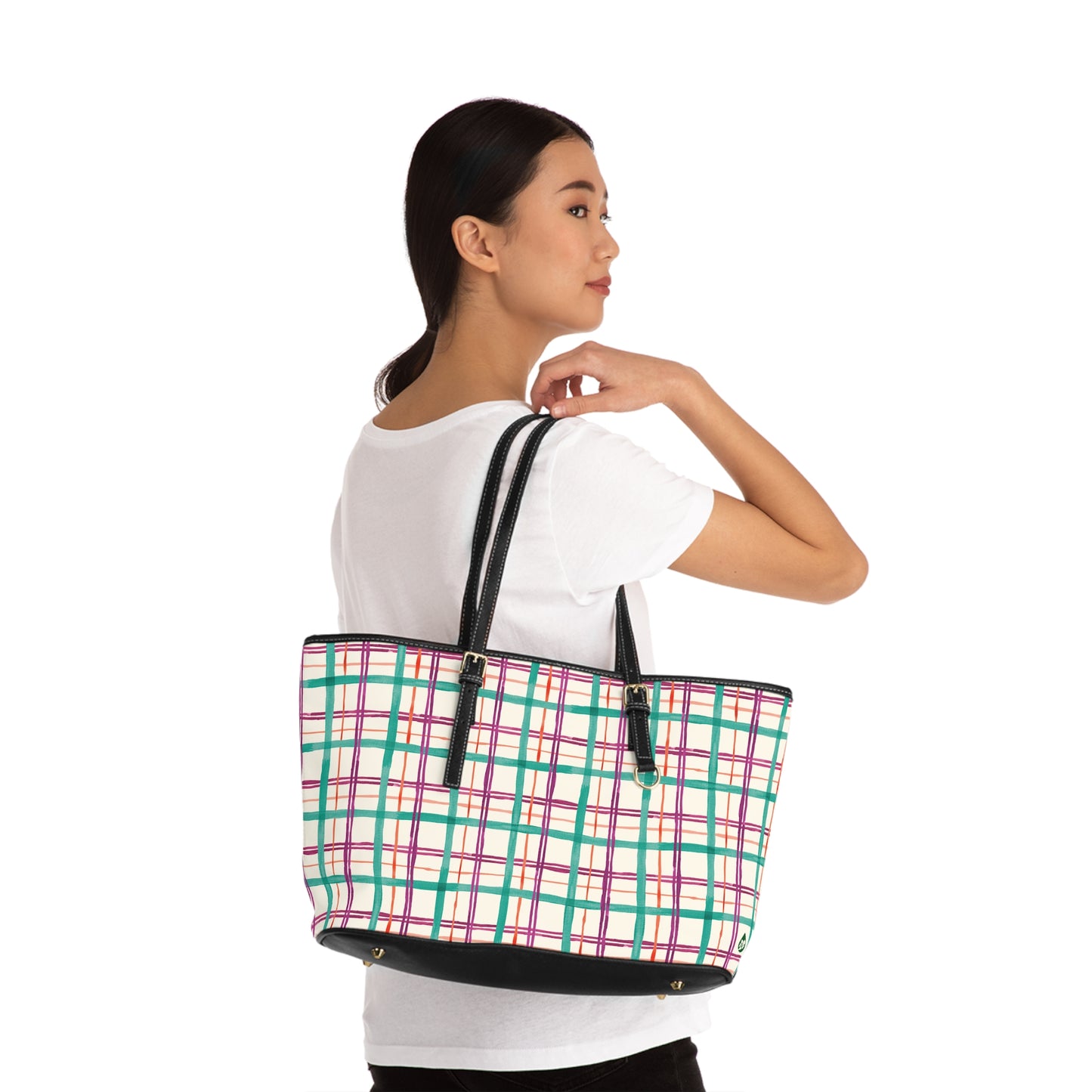 Alpine Plaid Vegan Leather Shoulder Bag