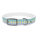 LG Painted Geo Pattered Dog Collar SIlver Buckle
