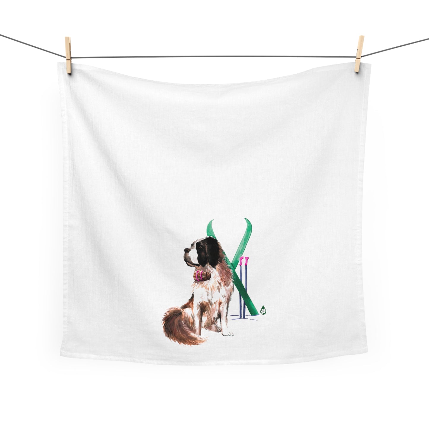 Snow Dog Tea Towel