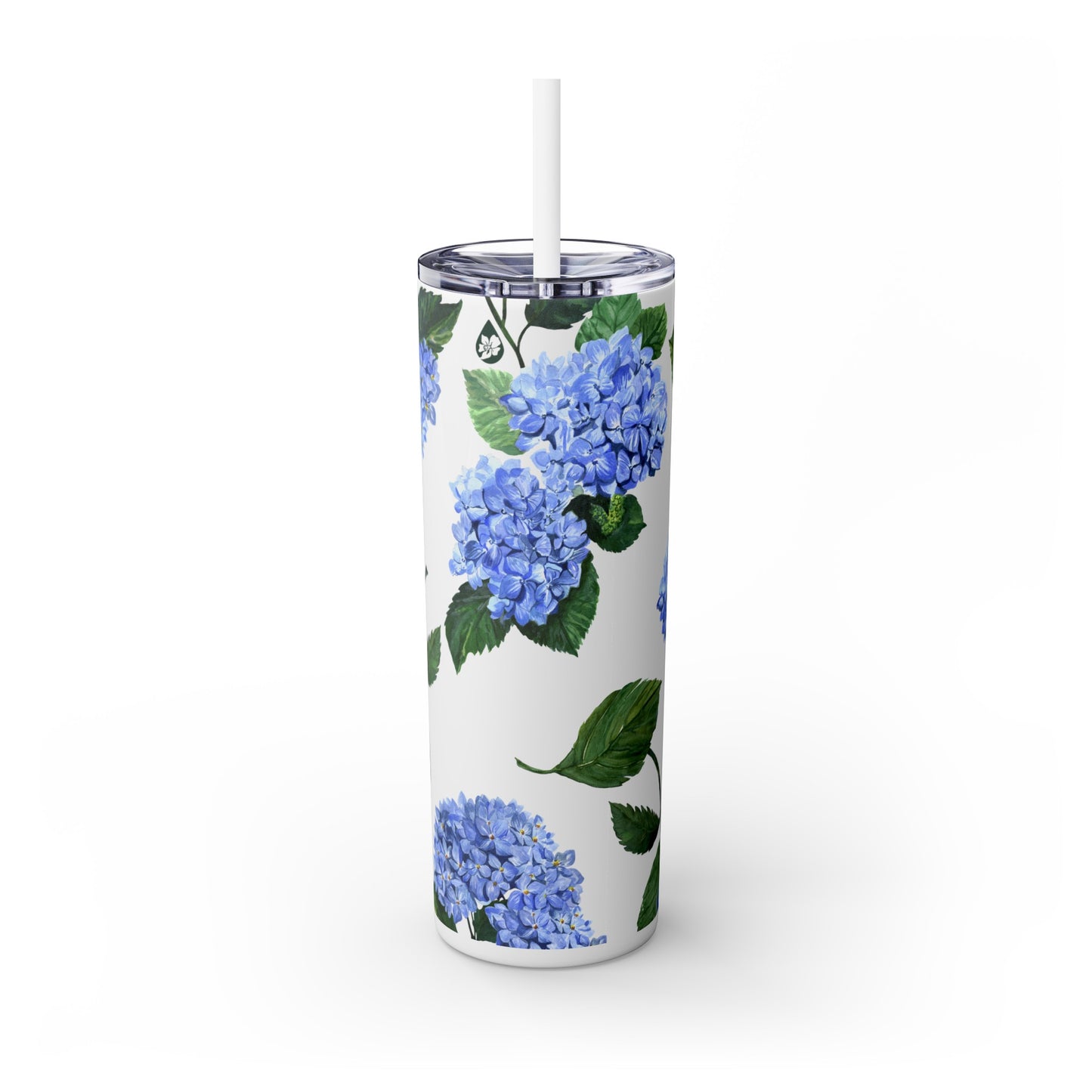 Hydrangea Tumbler with lid and straw