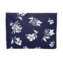 Back View Large of Inky Floral Zip Pouch in Twilight Navy