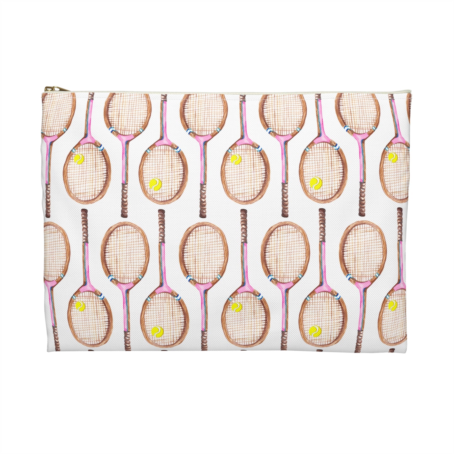 Front Flat View Topspin Flat Zip Pouch Peony Pink Size Large Color Choice