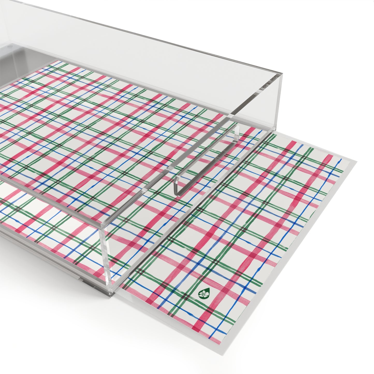 Alpine Plaid Lucite Serving Tray