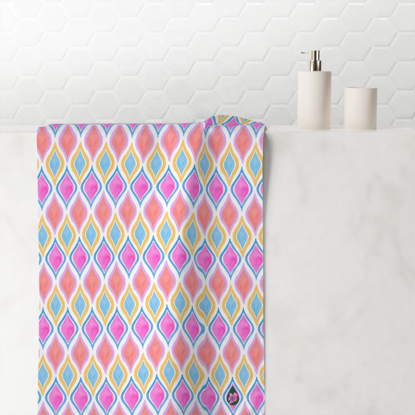 PAINTED GEO BEACH TOWEL