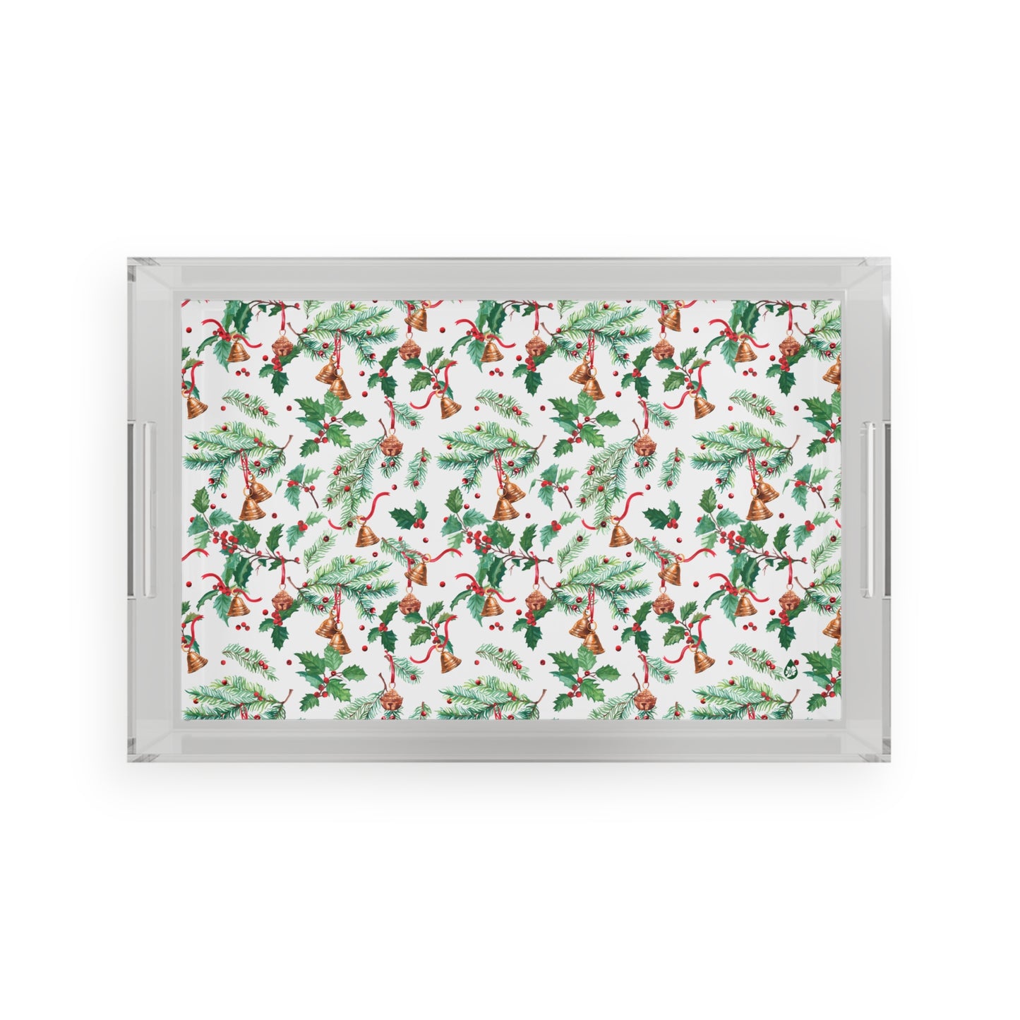 Winter Berries Lucite Serving Tray