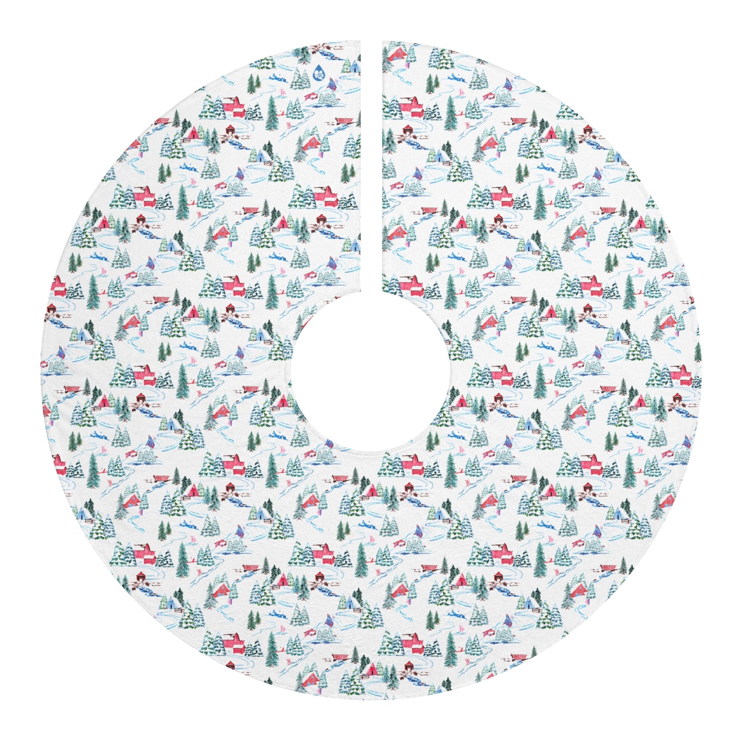 Ski Chalet Holiday Tree Skirt