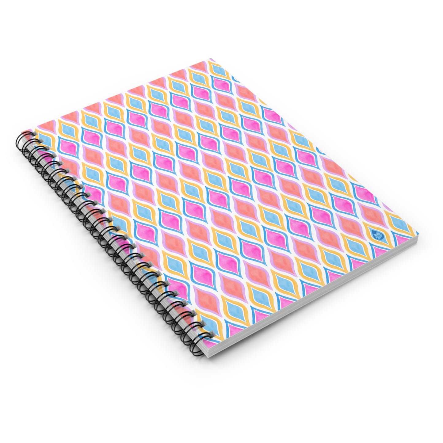 Painted Geo Spiral Notebook - Ruled Lines for Creative Minds