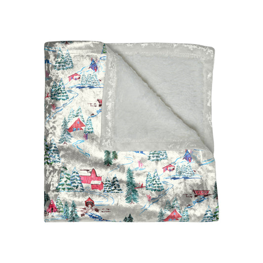 Ski Chalet Velvet Sherpa Blanket