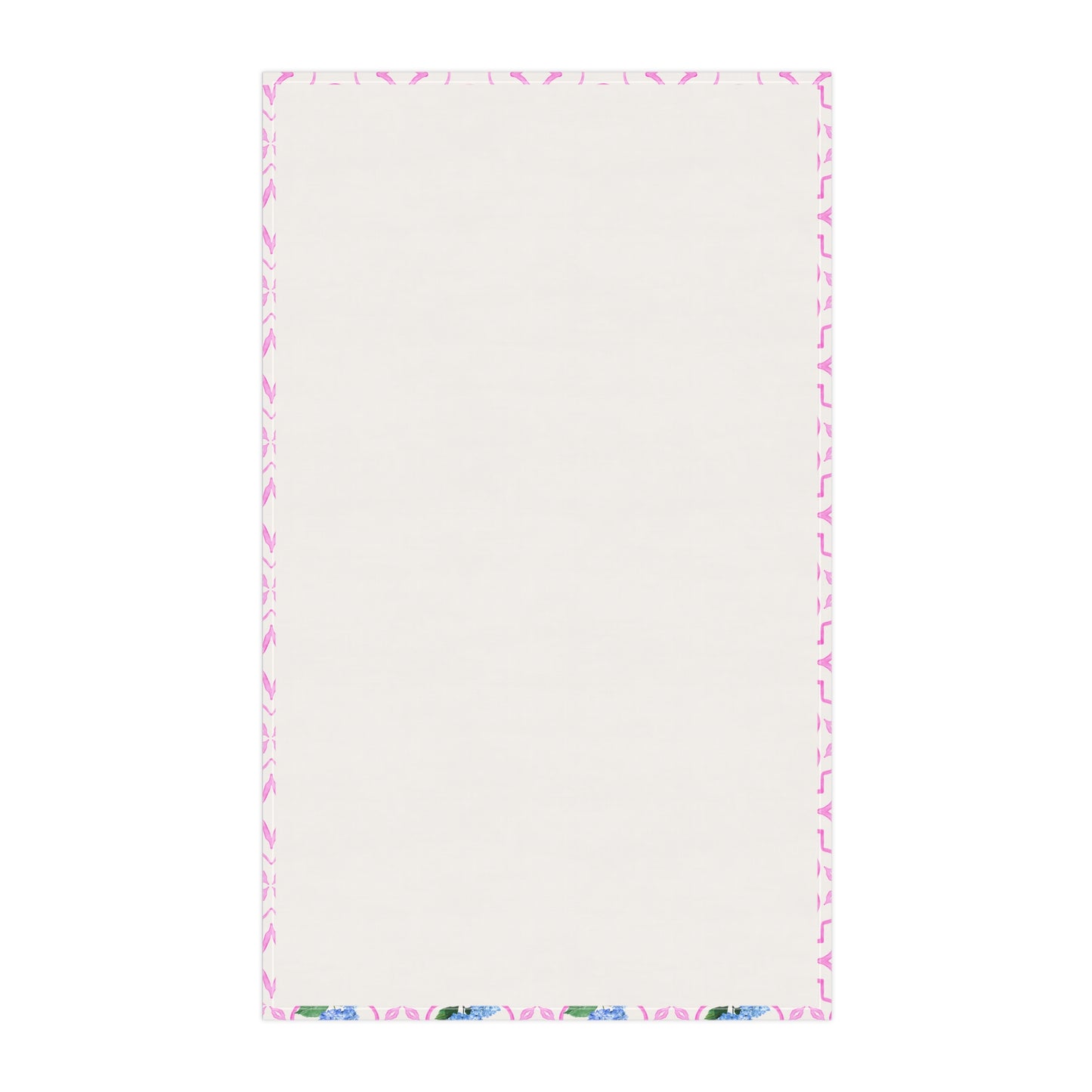 Garden Trellis Kitchen Towel Back Flat view in Peony Pink Colorway