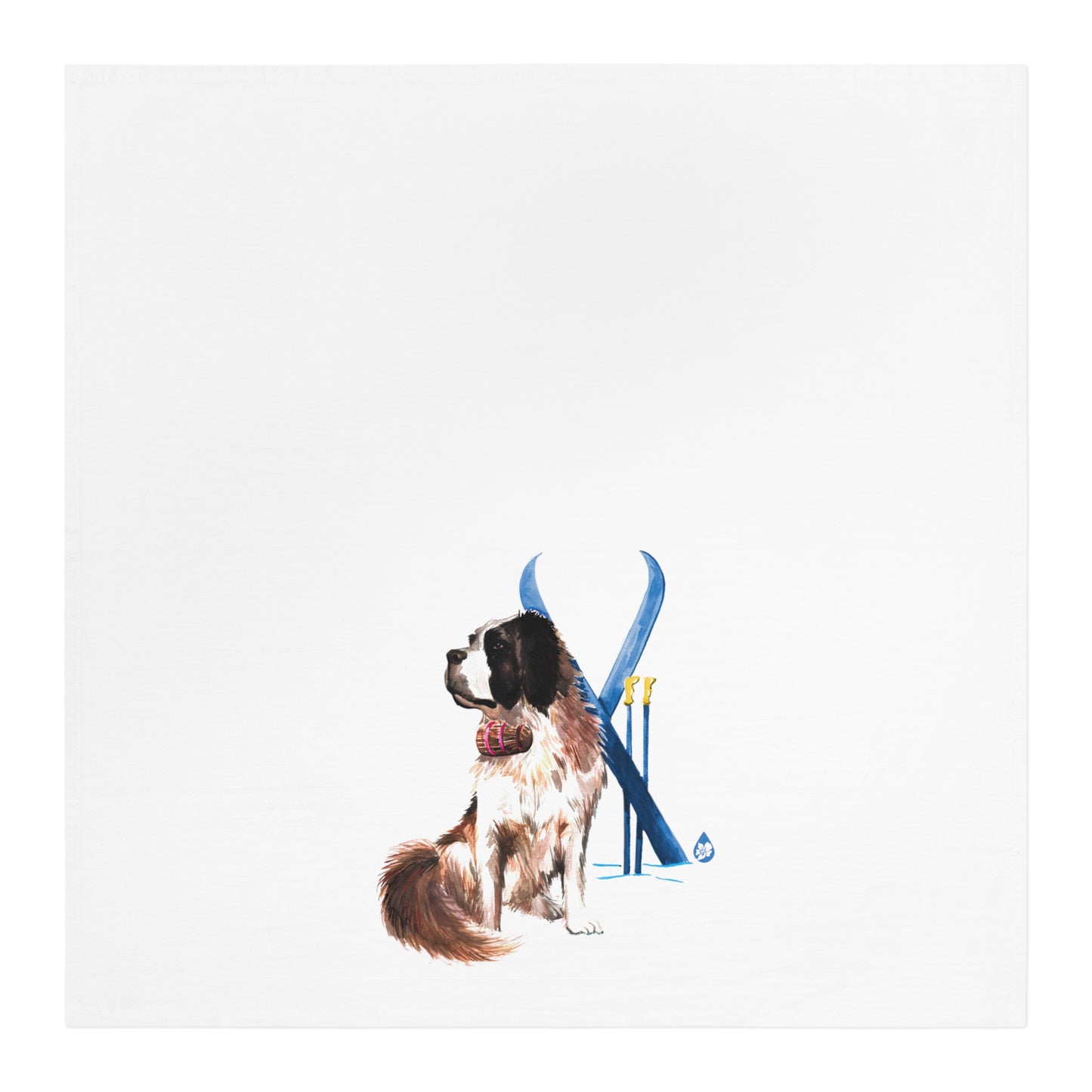 Snow Dog Tea Towel