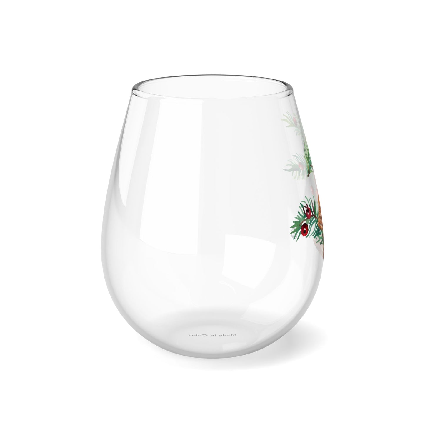 Winter Bells Stemless Wine Glass